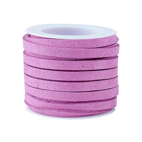 

PandaHall Faux Suede Cord, Faux Suede Lace, Medium Orchid, 5x1.5mm, about 5.46 yards(5m)/roll, 25rolls/bag Faux Suede Purple