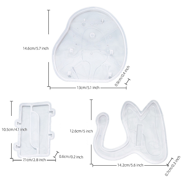 Cat Shape Alarm Clock Ornament DIY Silicone Mold