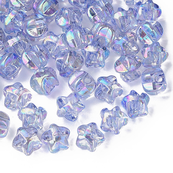 

PandaHall 1-Hole Transparent Acrylic Buttons, AB Color Plated, Star, Cornflower Blue, 13.5x14x11.5mm, Hole: 2.5mm, about 460pcs/500g Acrylic...