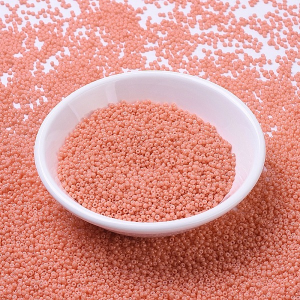 

PandaHall MIYUKI Round Rocailles Beads, Japanese Seed Beads, 11/0, (RR4462) Duracoat Dyed Opaque Dark Salmon, 2x1.3mm, Hole: 0.8mm, about..., Pink