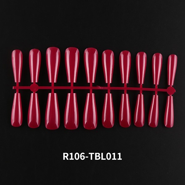 

PandaHall Solid Color Plastic Seamless Toe False Nail, Practice Manicure Nail Art Tool, Cerise, 26~32x6~13mm, 20pcs/set. Plastic None Red