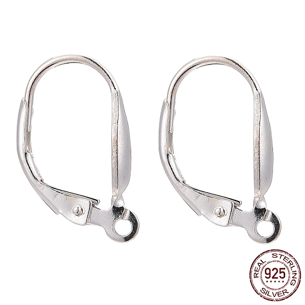 

PandaHall 925 Sterling Silver Leverback Hoop Earring Findings, Silver, 17x9x3mm, Hole: 1mm Sterling Silver
