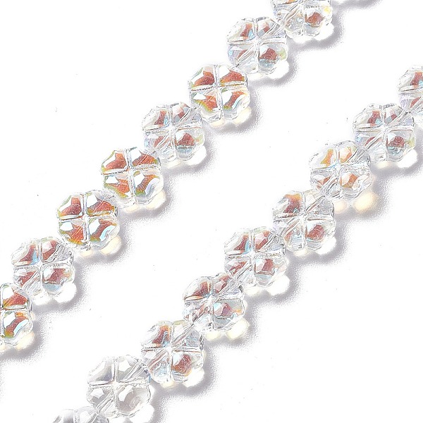 Transparent Electroplate Glass Beads Strands