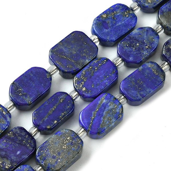

PandaHall Natural Lapis Lazuli Beads Strands, with Seed Beads, Rectangle, 11.5~12.5x7.5~10x5~6.5mm, Hole: 0.8~0.9mm, about 13pcs/strand...