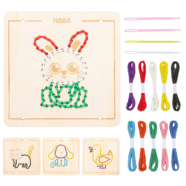 Kit de bricolage en bois à motifs d'animaux pour enfants