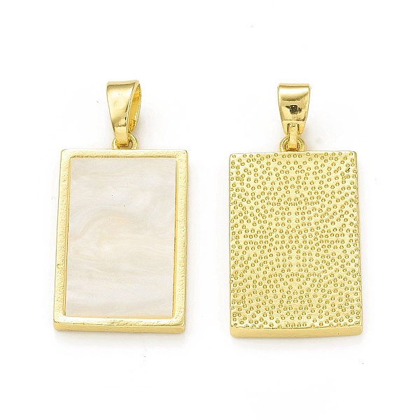 

PandaHall Plastic Pendants, with Rack Plating Brass Findings, Cadmium Free & Lead Free, Long-Lasting Plated, Rectangle Charm, Real 18K Gold...