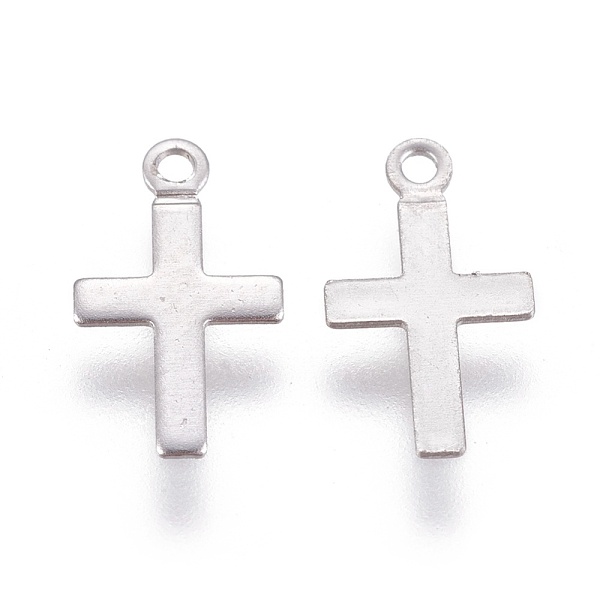 

PandaHall 316 Surgical Stainless Steel Tiny Cross Charms, Stainless Steel Color, 10x6x0.4mm, Hole: 1mm 316 Surgical Stainless Steel Cross