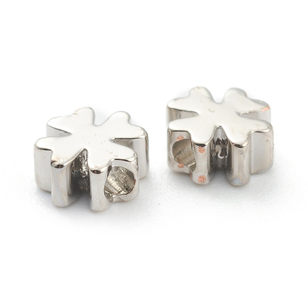 

PandaHall Brass Beads, Clover, Real Platinum Plated, 5x5x2.5mm, Hole: 1.5mm Brass Clover