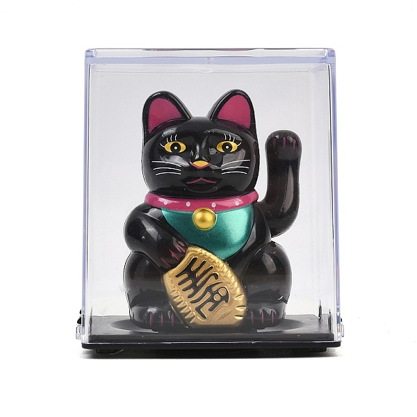 Figurines maneki-neko en plastique ABS alimentées à l'énergie solaire-image-DJEW-B017-01B-04-fr