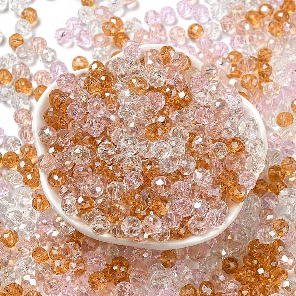

PandaHall Glass Beads, Faceted, Rondelle, Pearl Pink, 6x5mm, Hole: 1mm, about 280pcs/60g Glass Rondelle