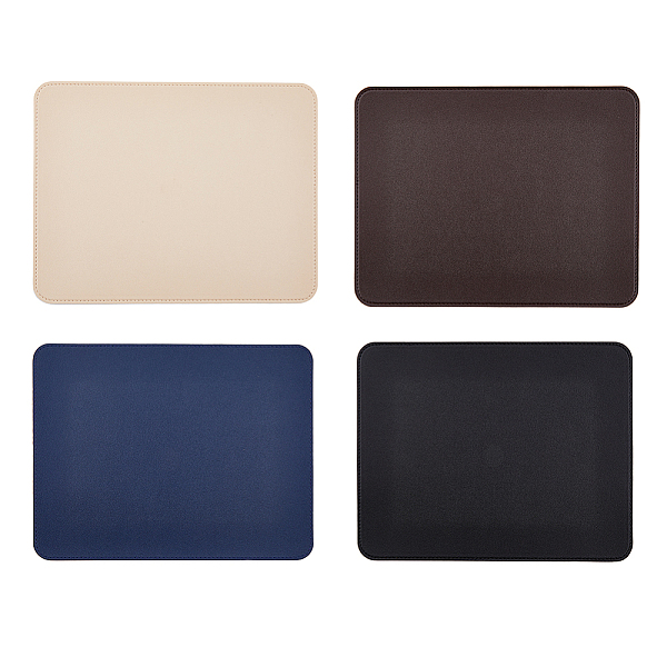4Pcs 4 Colors PU Leather Mouse Pad