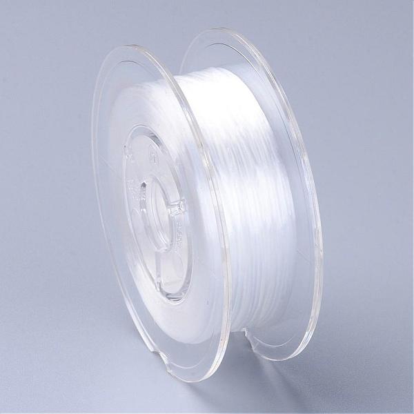 

PandaHall Japanese Eco-Friendly Dyed Flat Elastic Crystal String, Elastic Beading Thread, for Stretch Bracelet Making, Flat, White, 0.6mm...