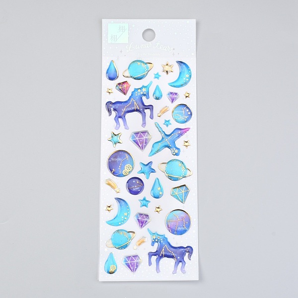 

PandaHall Epoxy Resin Sticker, for Scrapbooking, Travel Diary Craft, Unicorn Pattern, 0.5~3.65x0.5~3.8cm Epoxy Resin Unicorn