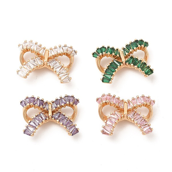 

PandaHall Brass with K9 Glass Pendants, Golden Bowknot Charms, Mixed Color, 14.5x20x5.5mm, Hole: 1.5mm K9 Glass Bowknot Multicolor