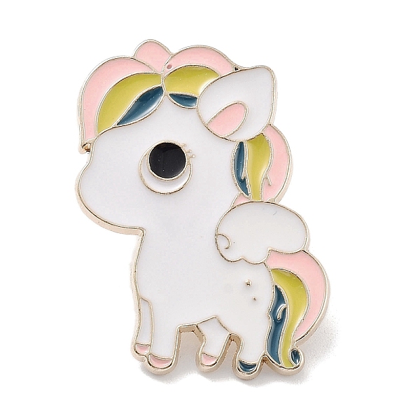

PandaHall Zinc Alloy Brooches, Enamel Pins, for Backpack Clothes, Horse, 33x24.5x1.5mm Alloy+Enamel Horse White