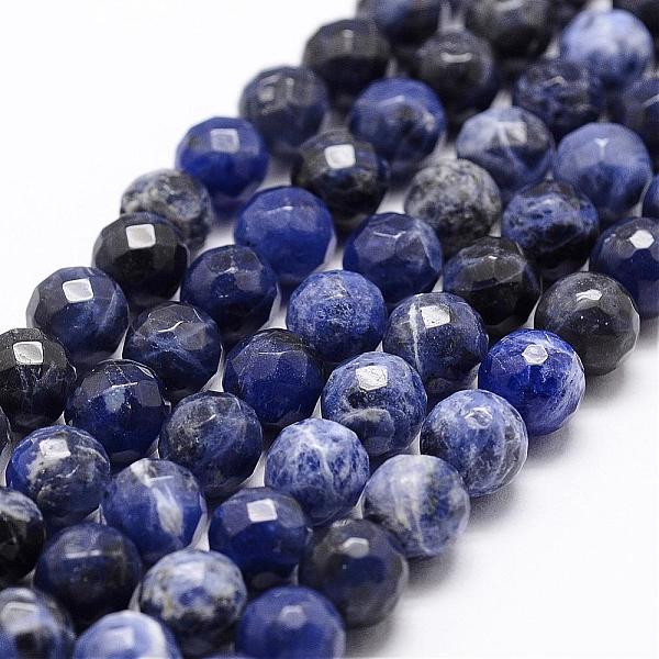 

PandaHall Natural Sodalite Beads Strands, Grade A, Faceted, Round, 8mm, Hole: 1mm, about 44pcs/strand, 14.9 inch~15.1 inch Sodalite Round..., Blue