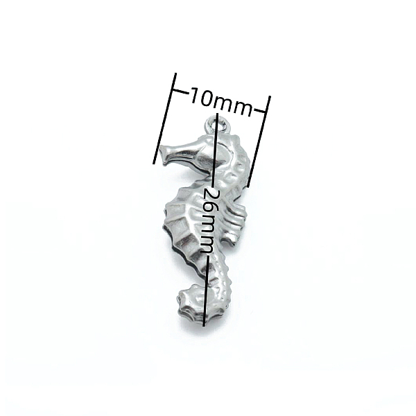 

PandaHall 304 Stainless Steel Pendants, Sea Horse Charm, Stainless Steel Color, 26x10mm 304 Stainless Steel Sea Horse