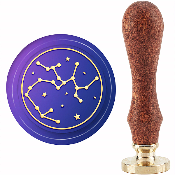 

PandaHall CRASPIRE Sagittarius Wax Seal Stamp Constellation Wax Stamp 30mm/1.18inch Removable Brass Head Sealing Stamp with Wooden Handle...