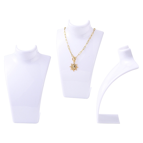 

PandaHall Organic Glass Necklace & Earring Standing Bust Displays, White, 135x64x210mm Plastic White