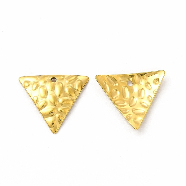

PandaHall Ion Plating(IP) 304 Stainless Steel Pendants, Textured, Triangle Charm, Real 18K Gold Plated, 15x17x2mm, Hole: 1.2mm 304 Stainless...