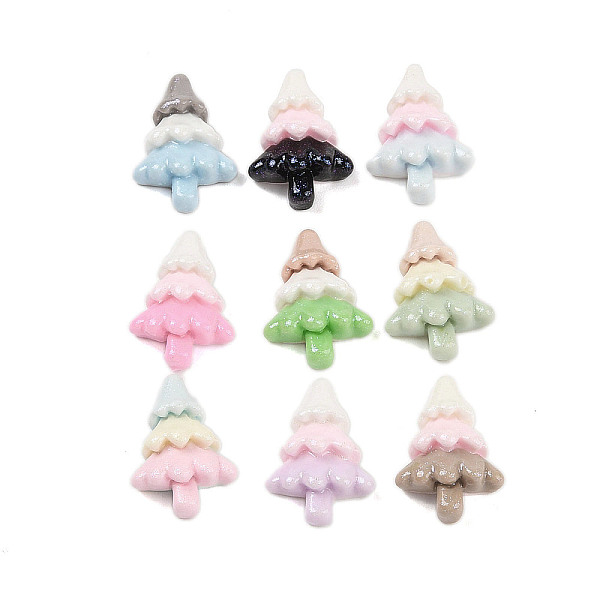 

PandaHall Opaque Resin Decodem Cabochons, Triple Color Tree, Mixed Color, 16x11.5x5.5mm Resin Tree Multicolor