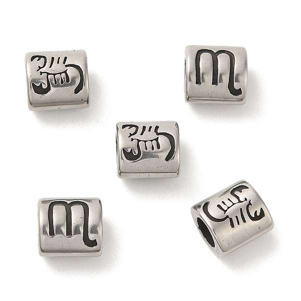 

PandaHall Oval with Constellation 304 Stainless Steel Beads, Large Hole Beads, Antique Silver, Scorpio, 9x9x6mm, Hole: 4.5mm 304 Stainless...
