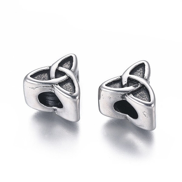 

PandaHall 304 Stainless Steel European Beads, Large Hole Beads, Flower, Antique Silver, 11x12x9mm, Hole: 5mm 304 Stainless Steel Flower