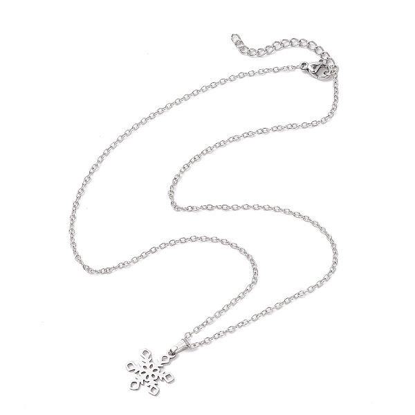 

PandaHall 201 Stainless Steel Pendants Necklace, Cable Chain Necklaces, Snowflake, Stainless Steel Color, 16.02 inch(40.7cm) 201 Stainless...