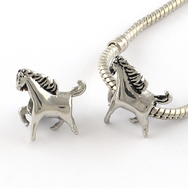 

PandaHall Horse Enamel Style Smooth Surface 304 Stainless Steel European Bead, Large Hole Beads, Stainless Steel Color, 17x17x7mm, Hole: 5mm..., Black