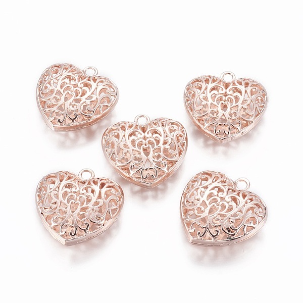 

PandaHall Alloy Pendants, Hollow, Heart, Rose Gold, 36x35x12mm, Hole: 3.5mm Alloy Heart