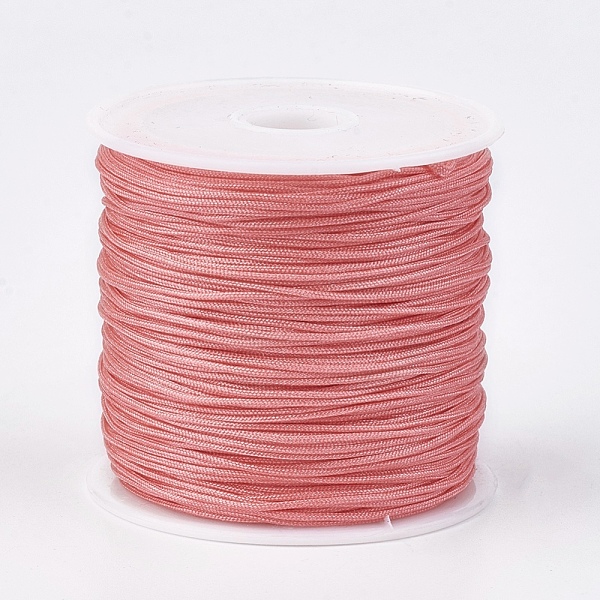 

PandaHall Nylon Thread, Nylon String Jewelry Bead Cord for Custom Woven Jewelry Making, Salmon, 0.8mm, about 49.21 yards(45m)/roll Nylon Red