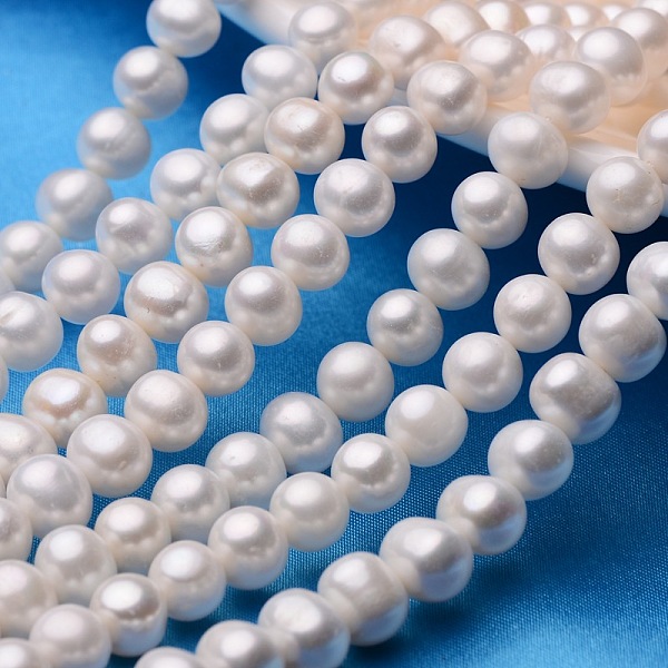 

PandaHall Potato Natural Cultured Freshwater Pearl Beads Strands, Creamy White, 8~9mm, Hole: 0.8mm, about 44~54pcs/strand, 13.5 inch~15.7...