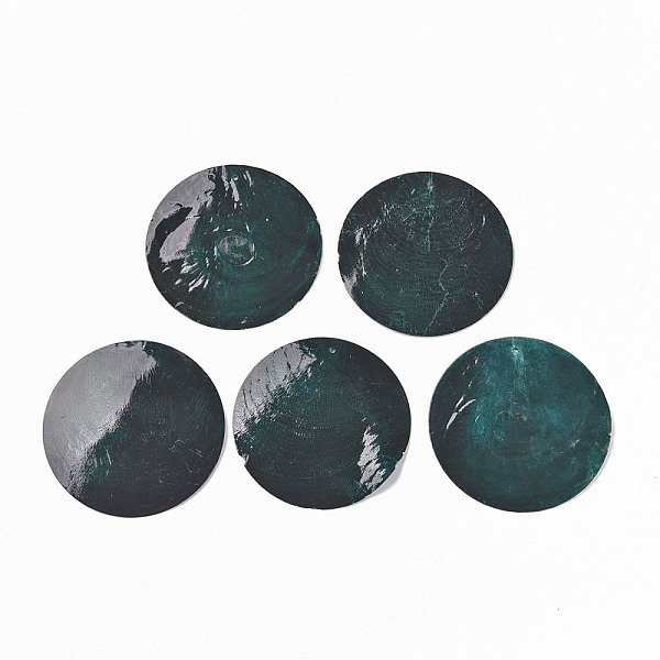 

PandaHall Natural Capiz Shell Big Pendants, Flat Round, Dark Slate Gray, 64x64.5x1mm, Hole: 1.6mm Capiz Shell Flat Round