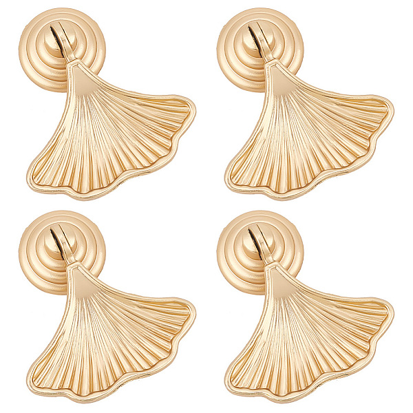 

PandaHall 4pcs Knob Handles Ginkgo Leaf Shape Decorative Drop Pendant Golden Pull Handle Single Hole Knobs Door Handle Drawer Cupboard Pull...