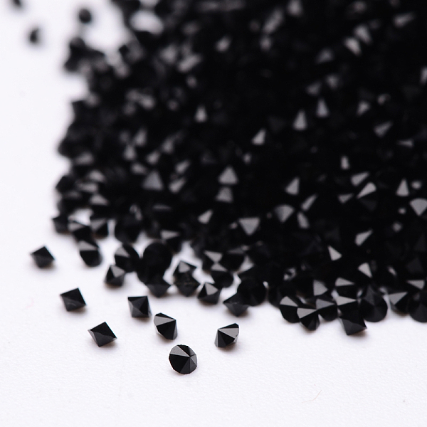 

PandaHall Grade AAA Faceted Diamond Glass Pointed Back Rhinestone Cabochons, Jet, 2mm, about 14400pcs/bag Glass Rhinestone Diamond Black
