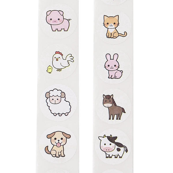 

PandaHall Cute Animal Sticker, Sealing Label, 25mm 500pcs/roll Paper Other Animal