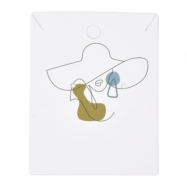 

PandaHall Rectangle Cardboard Earring Display Cards, for Jewlery Display, Women Pattern, 6.2x4.9x0.04cm, about 100pcs/bag Paper Human