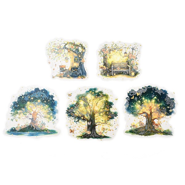 

PandaHall 10Pcs 5 Styles Forest Theme PET Waterproof Stickers Sets, Adhesive Decals for DIY Scrapbooking, Photo Album Decoration, Tree...