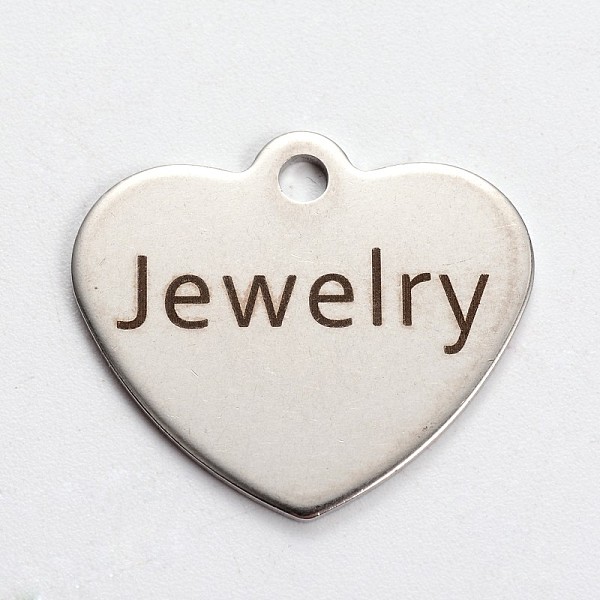 

PandaHall Stainless Steel Heart Pendants, with Word Jewelry, Cadmium Free & Nickel Free & Lead Free, Stainless Steel Color, 21x24x1mm, Hole...