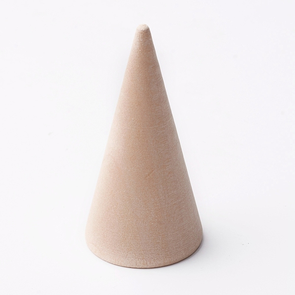 

PandaHall Wooden Ring Displays, Cone Shaped Finger Ring Display Stands, Blanched Almond, 25x49.5mm Wood Orange