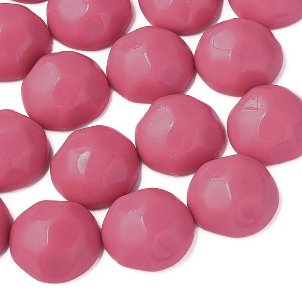 

PandaHall Opaque Acrylic Cabochons, Faceted, Half Round, Deep Pink, 23x22x11mm, about 140pcs/500g Acrylic Half Round