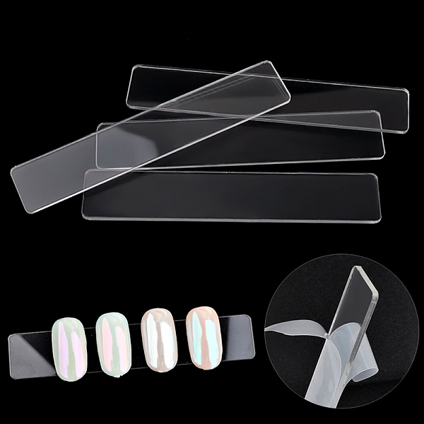 

PandaHall Acrylic Manicure Nail Art Display Board, Rectangle, Clear, 6.5x1.4cm, 10pcs/set Acrylic Clear
