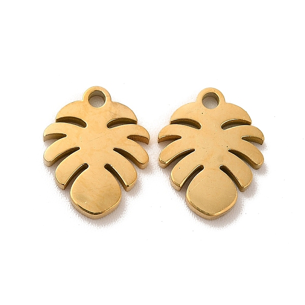 

PandaHall Ion Plating(IP) 304 Stainless Steel Charms, Monstera Leaf, Golden, 12x9.5x1.4mm, Hole: 1.4mm 304 Stainless Steel Leaf