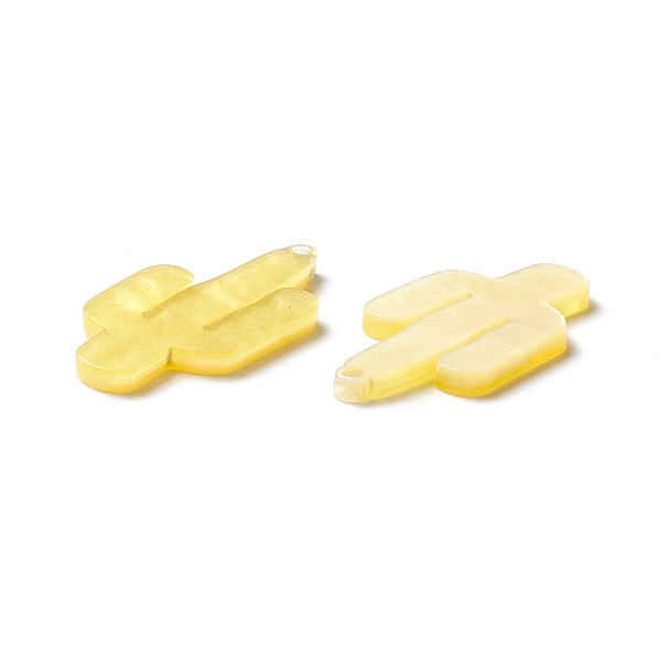 

PandaHall Opaque Acrylic Pendants, Cactus, Champagne Yellow, 31.5x16x2.5mm, Hole: 1.5mm Acrylic Others