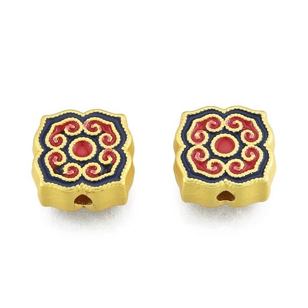 

PandaHall Alloy Enamel Beads, Matte Style, Flower, Matte Gold Color, 11x11x5mm, Hole: 1.8mm Alloy+Enamel Flower