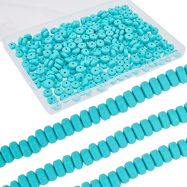 

PandaHall SUNNYCLUE 1 Box 350PCS 6mm Turquoise Clay Beads Bulk Blue Heishi Beads Small Mini Refill Round Polymer Flat Disc Vinyl Spacer...