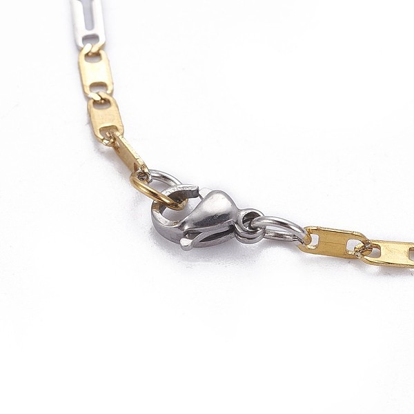 

PandaHall 304 Stainless Steel Mariner Link Chain Necklaces, with Lobster Claw Clasps, Unwelded, Golden & Stainless Steel Color, 17.9 inch...