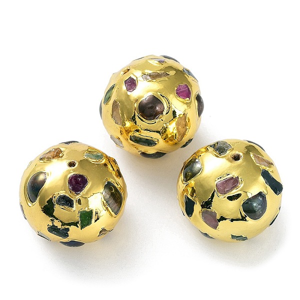 

PandaHall Natural Dyed White Jade Round Beads, with Rack Plating Golden Tone Brass Findings and Dyed Natural Keshi Pearl, Long-Lasting...
