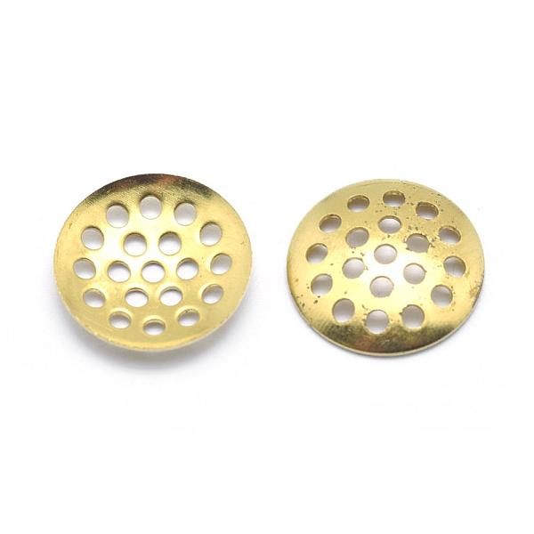 

PandaHall Brass Finger Ring/Brooch Sieve Findings, Perforated Disc Settings, Lead Free & Cadmium Free & Nickel Free, Flat Round, Raw...