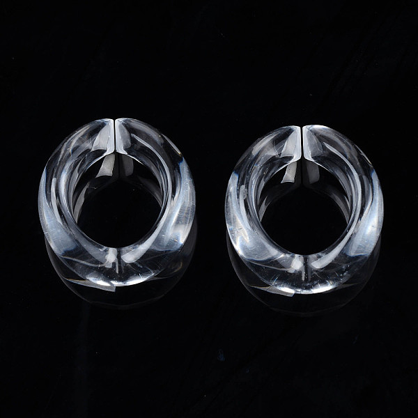 

PandaHall Transparent Acrylic Linking Rings, Quick Link Connectors, for Cable Chains Making, Oval, Clear, 20x18x9mm, Inner Diameter...